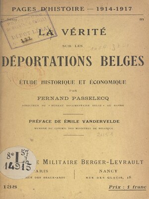 cover image of La vérité sur les déportations belges